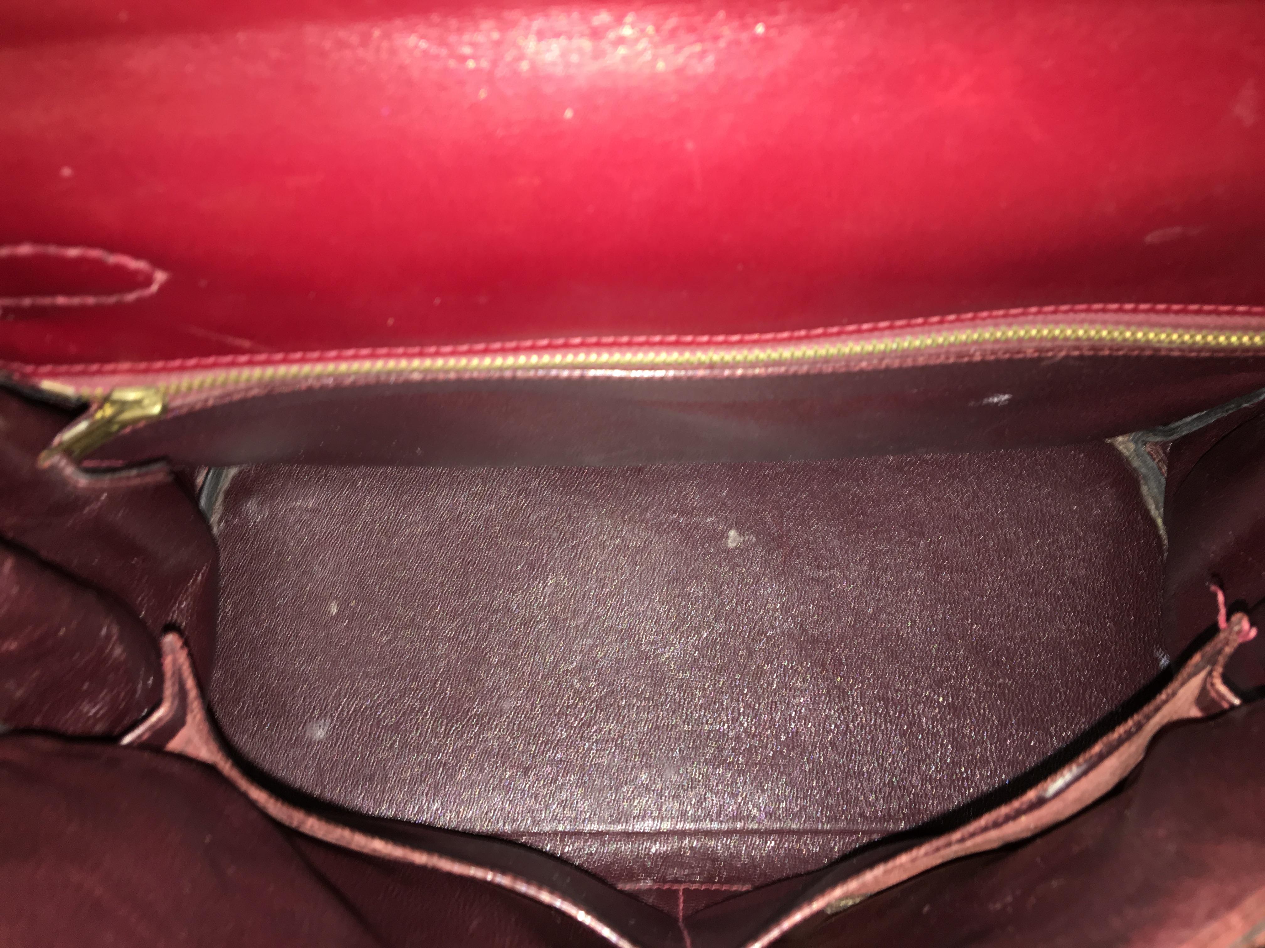  Hermès vintage 1950's marron/ burgundy leather Kelly bag. 1