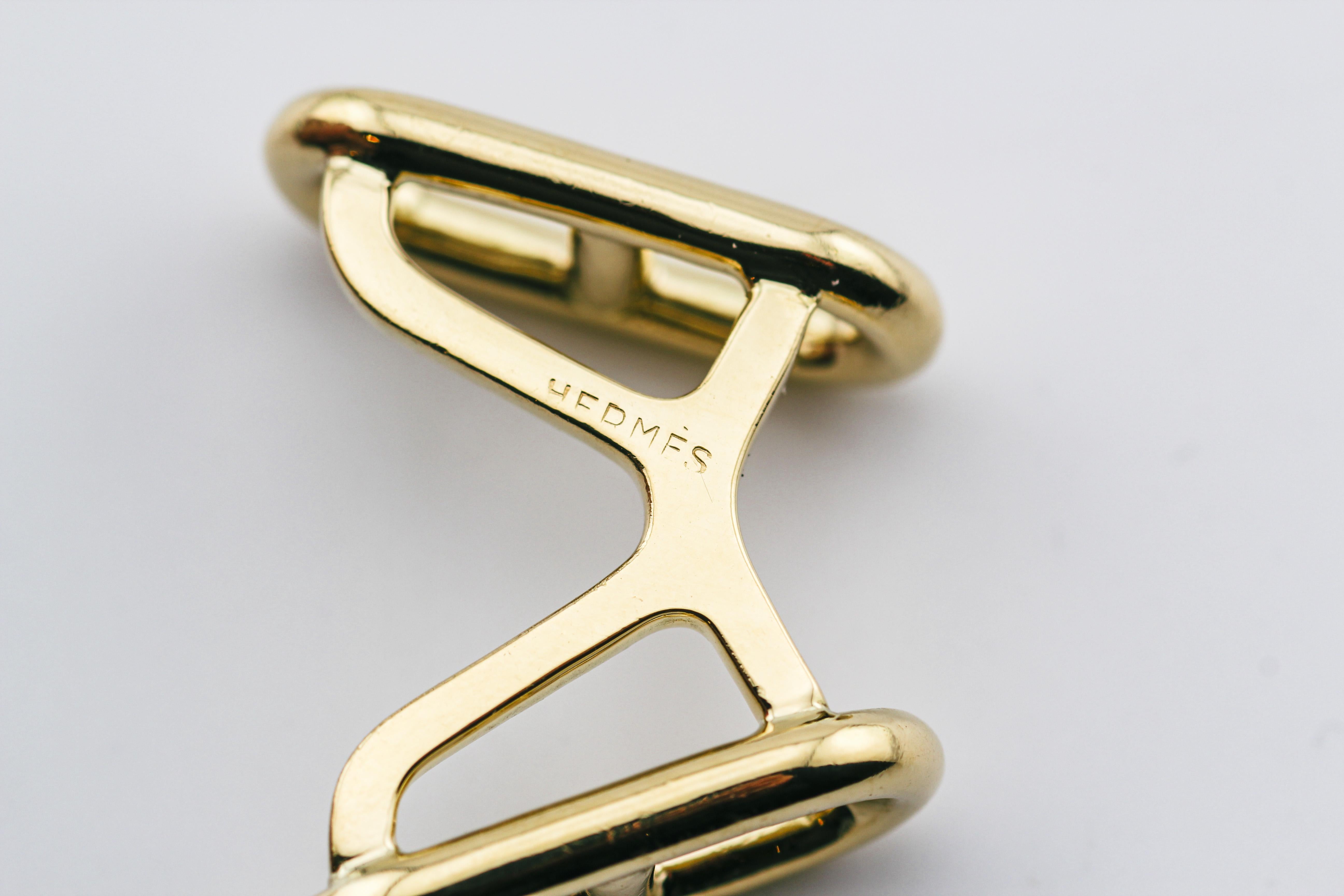 Hermes Vintage 1970s Chaine D'Ancre 18k Gold Cufflinks For Sale 3