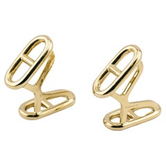 Hermes Retro 1970s Chaine D'Ancre 18k Gold Cufflinks