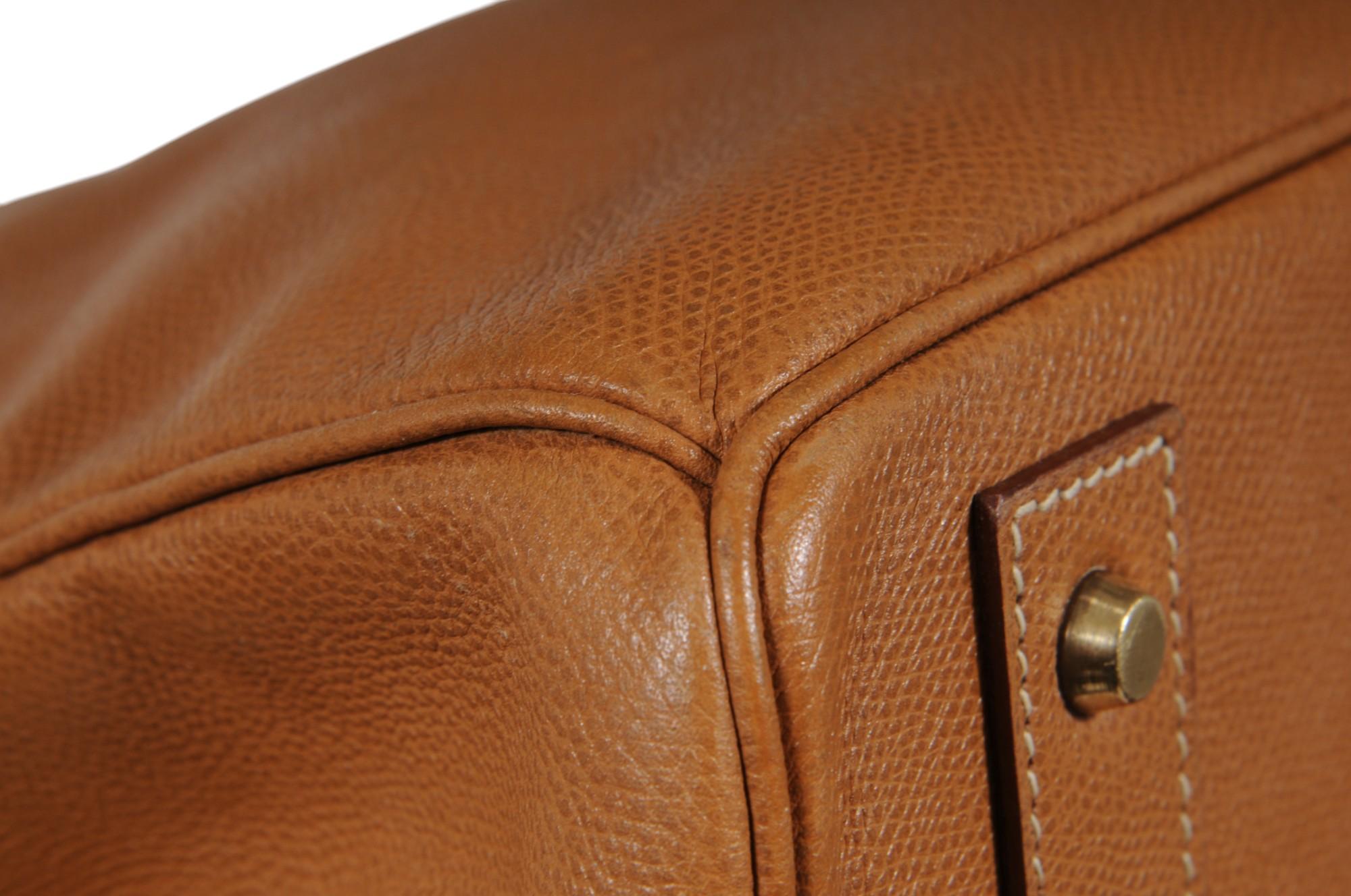 Hermes 1980's Haut à Courroies Hac 55 Birkin Veau Courchevel Travel Duffle Bag For Sale 6
