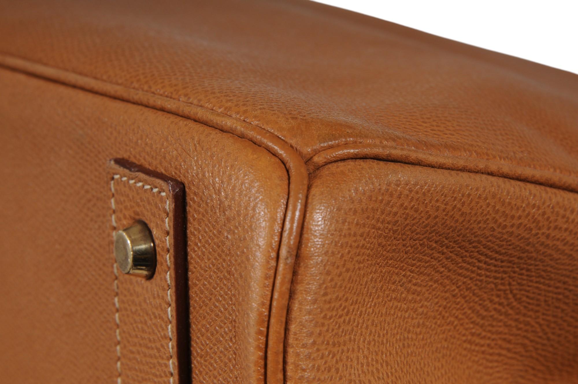 Hermes 1980's Haut à Courroies Hac 55 Birkin Veau Courchevel Travel Duffle Bag For Sale 7