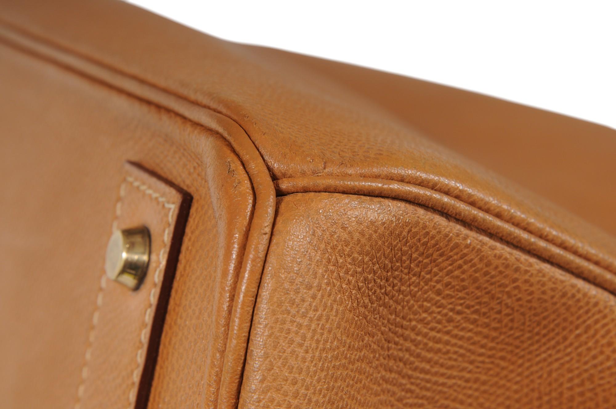 Hermes 1980's Haut à Courroies Hac 55 Birkin Veau Courchevel Travel Duffle Bag For Sale 9