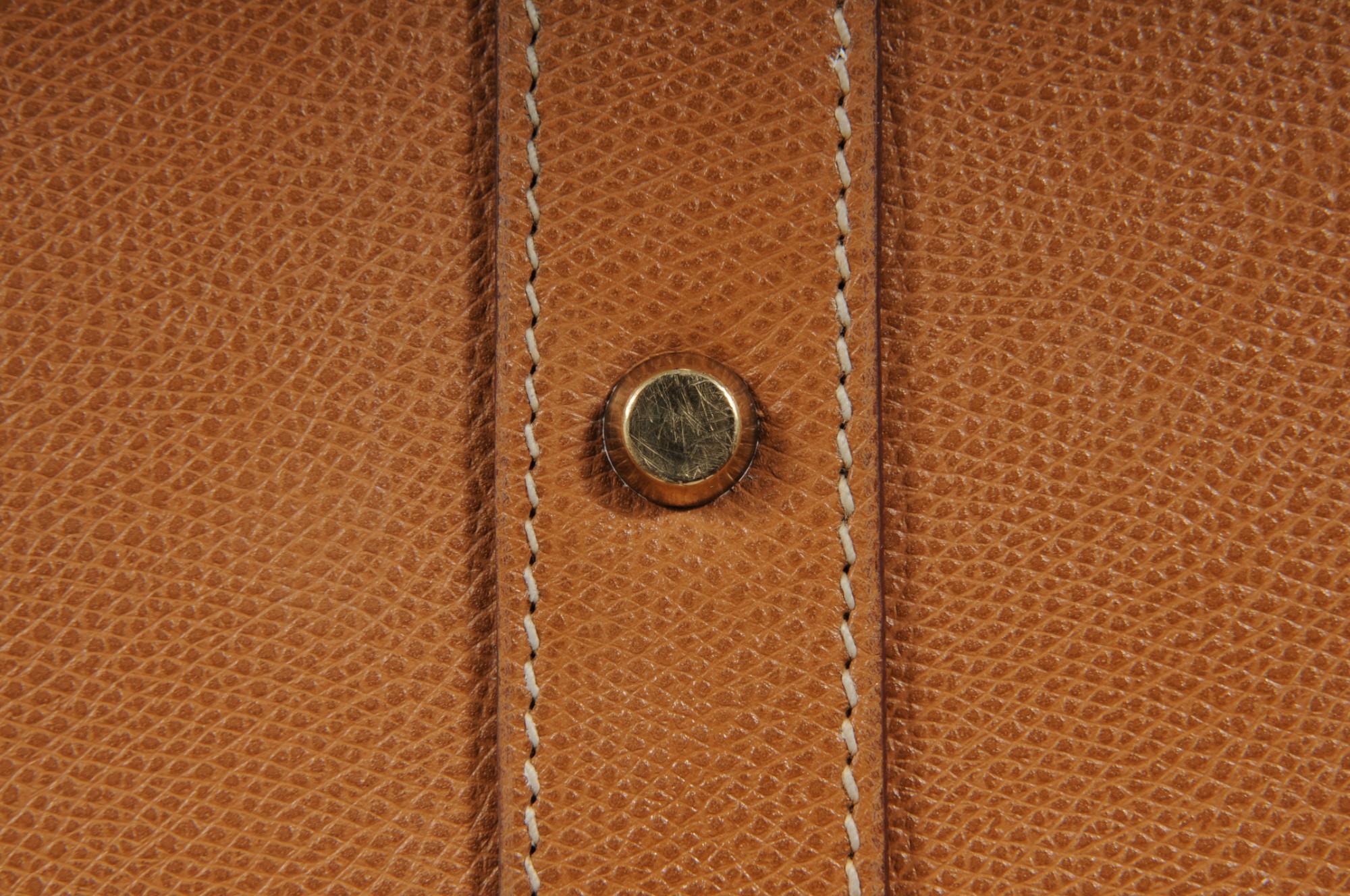 Hermes 1980's Haut à Courroies Hac 55 Birkin Veau Courchevel Travel Duffle Bag For Sale 10