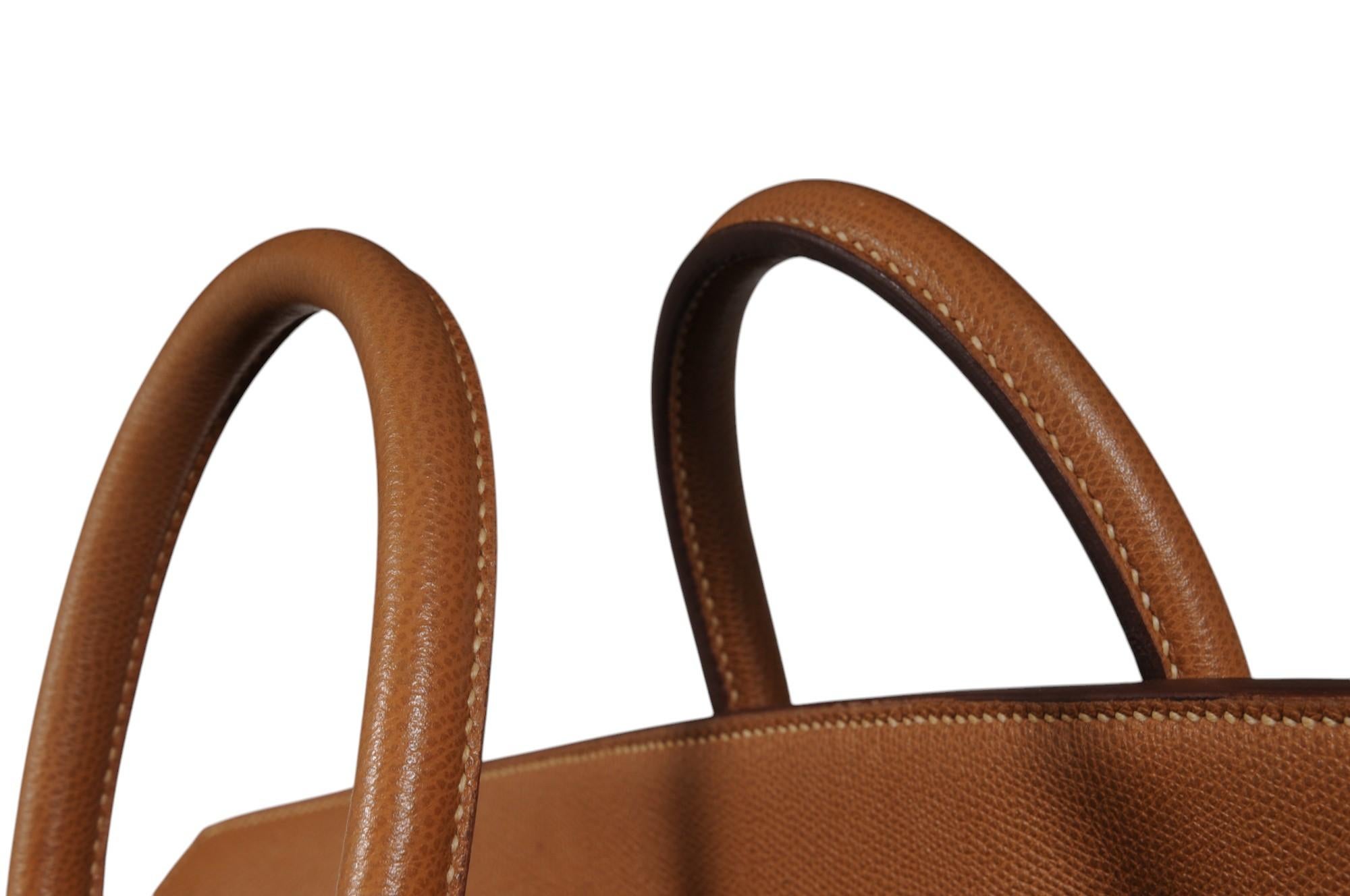 Hermes 1980's Haut à Courroies Hac 55 Birkin Veau Courchevel Travel Duffle Bag For Sale 15