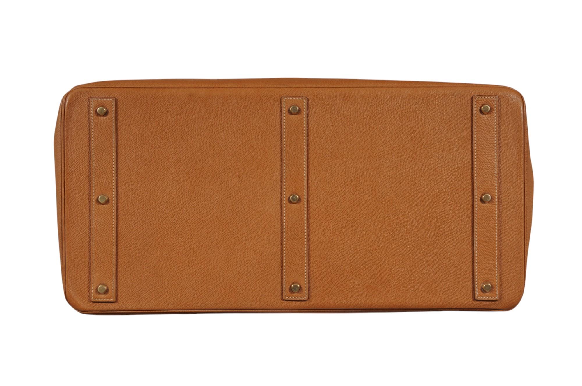 Hermes 1980's Haut à Courroies Hac 55 Birkin Veau Courchevel Travel Duffle Bag For Sale 2