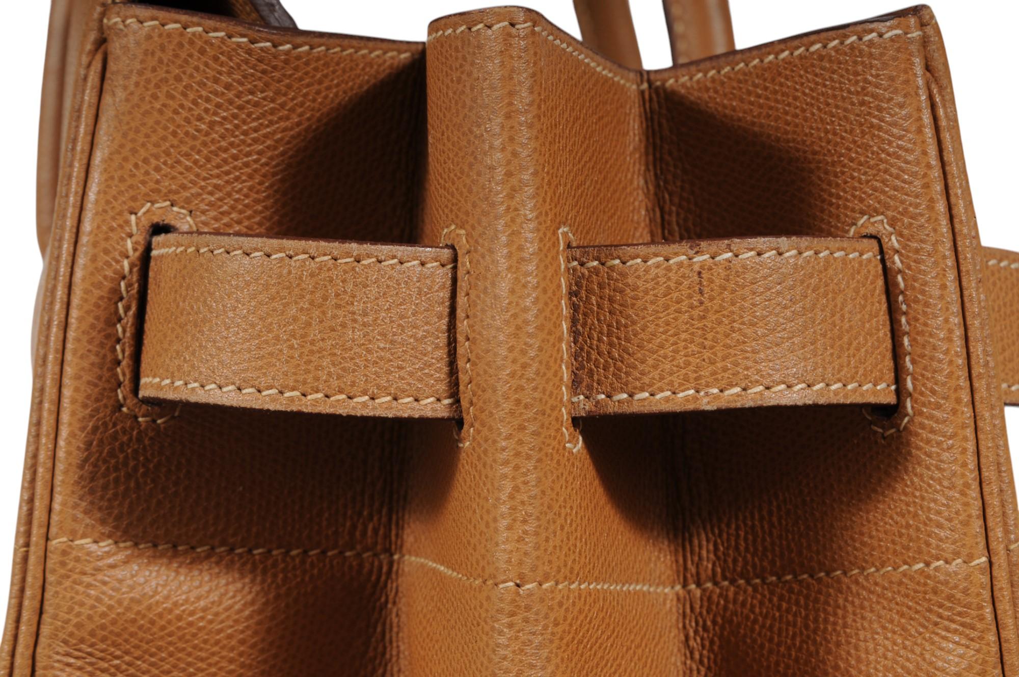 Hermes 1980's Haut à Courroies Hac 55 Birkin Veau Courchevel Travel Duffle Bag For Sale 3