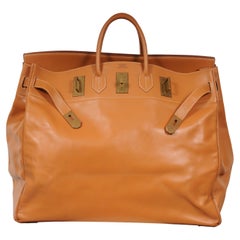 Hermes Vintage 1980s Haut a Courroies Hac 55 Naturel Vache Hunter Gold Hardware