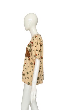 Hermes Vintage 1980s Les leopards by Christiane Vauzelles Print Cotton T-Shirt
