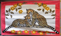 HERMÈS - Vintage 1990s Animal Print Cotton Beach Towel 150x90 cm Unisex
