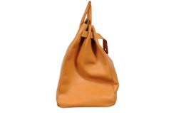 Hermes Vintage 1990's Haut à Courroies Hac 50 Birkin Vache Natural ravel Duffle