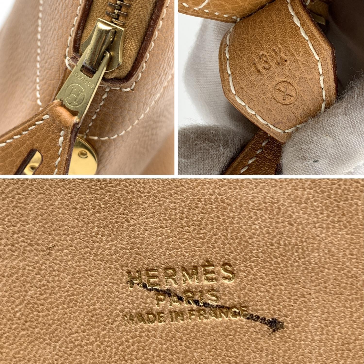 Hermes Vintage 1994 Beige Leather Bolide 35 Satchel Bag with Strap 1