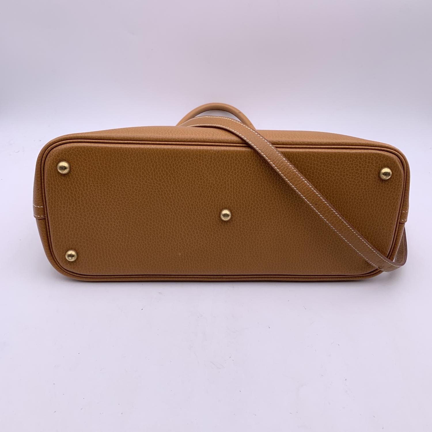 Hermes Vintage 1994 Beige Leather Bolide 35 Satchel Bag with Strap 4