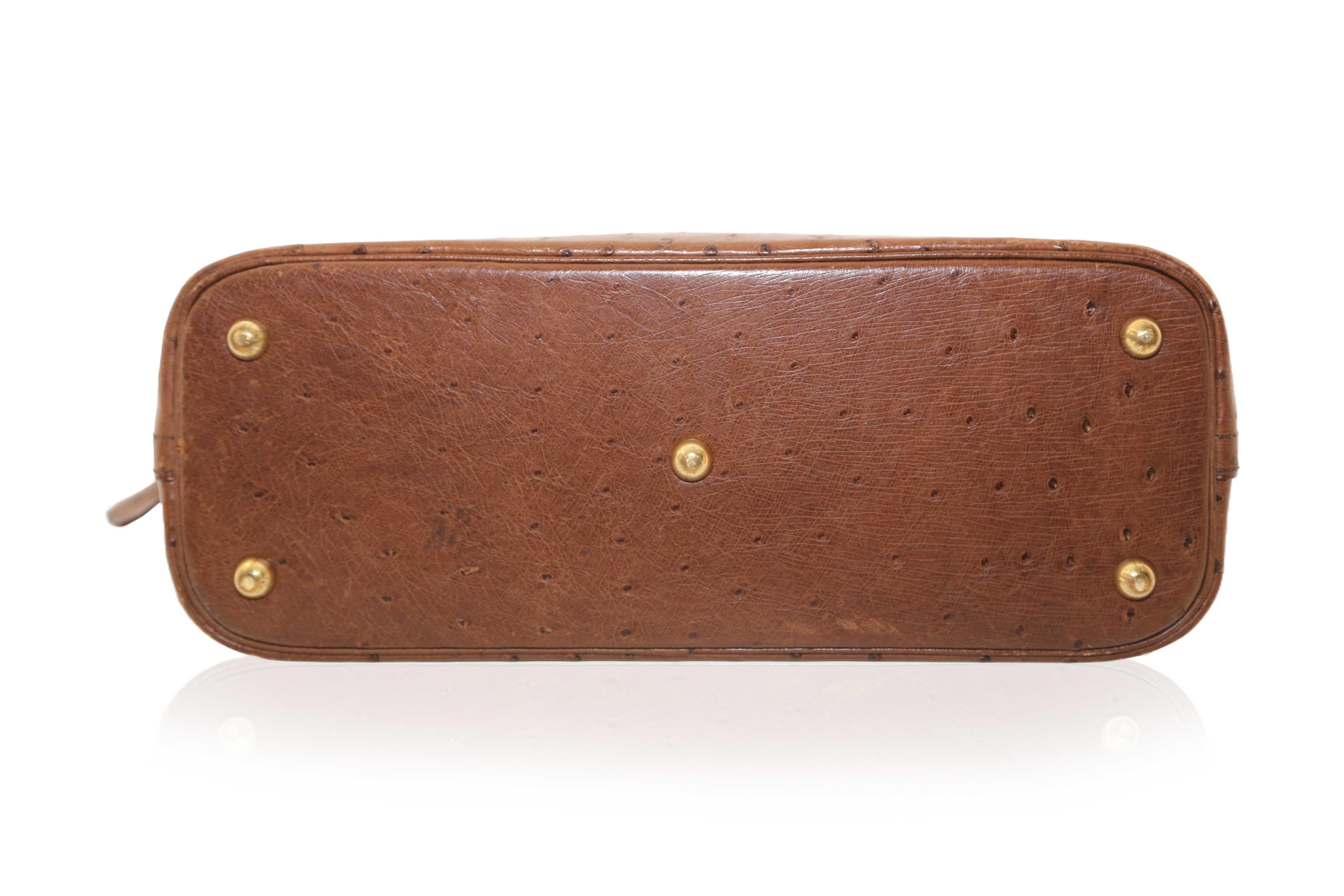 Women's Hermès Vintage 1994 Tan Ostrich Leather Bolide 31 For Sale
