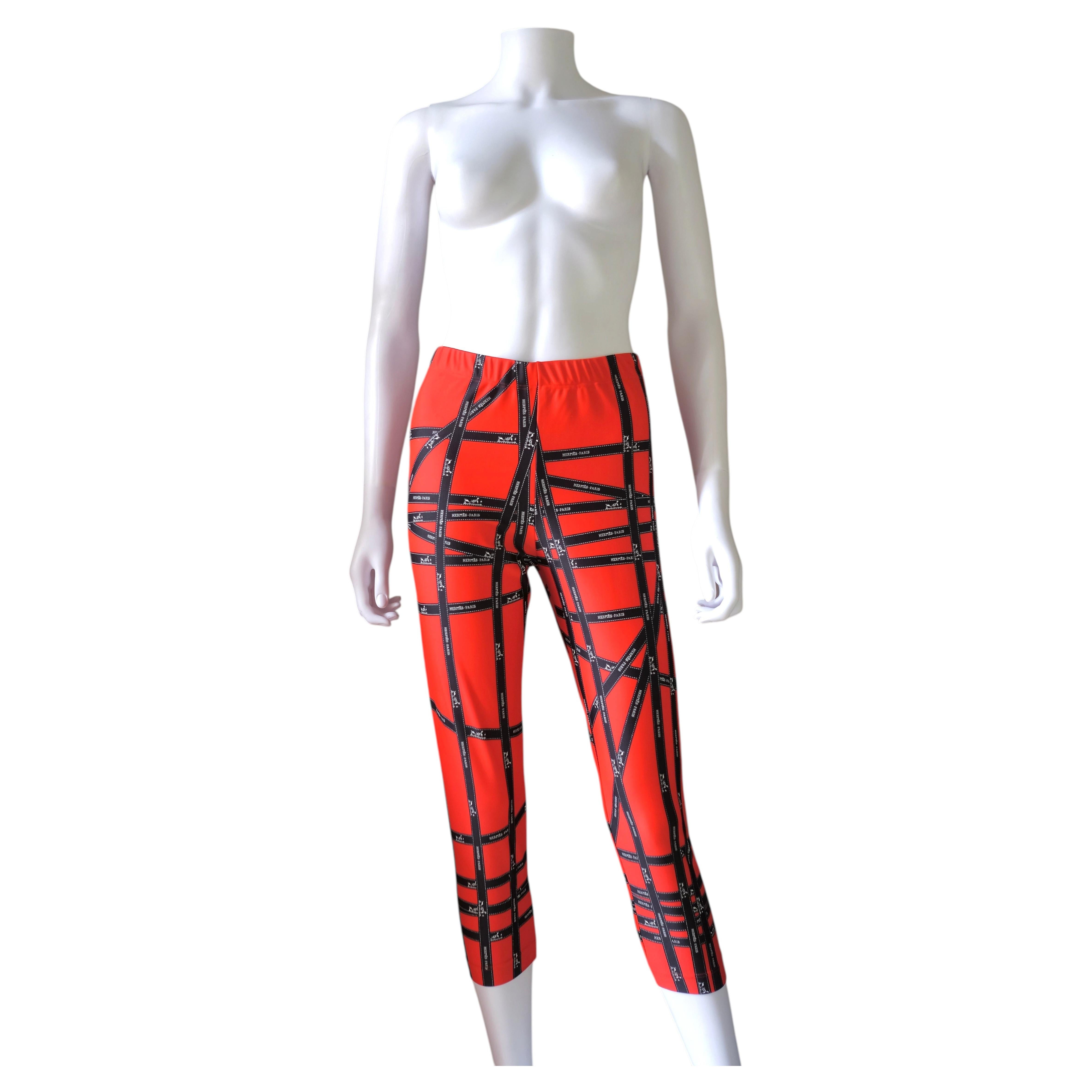 HERMÈS – Vintage-Lycra-Leggings mit Bolduc-Muster aus dem Jahr 2002, Größe 42, von L. Dumas