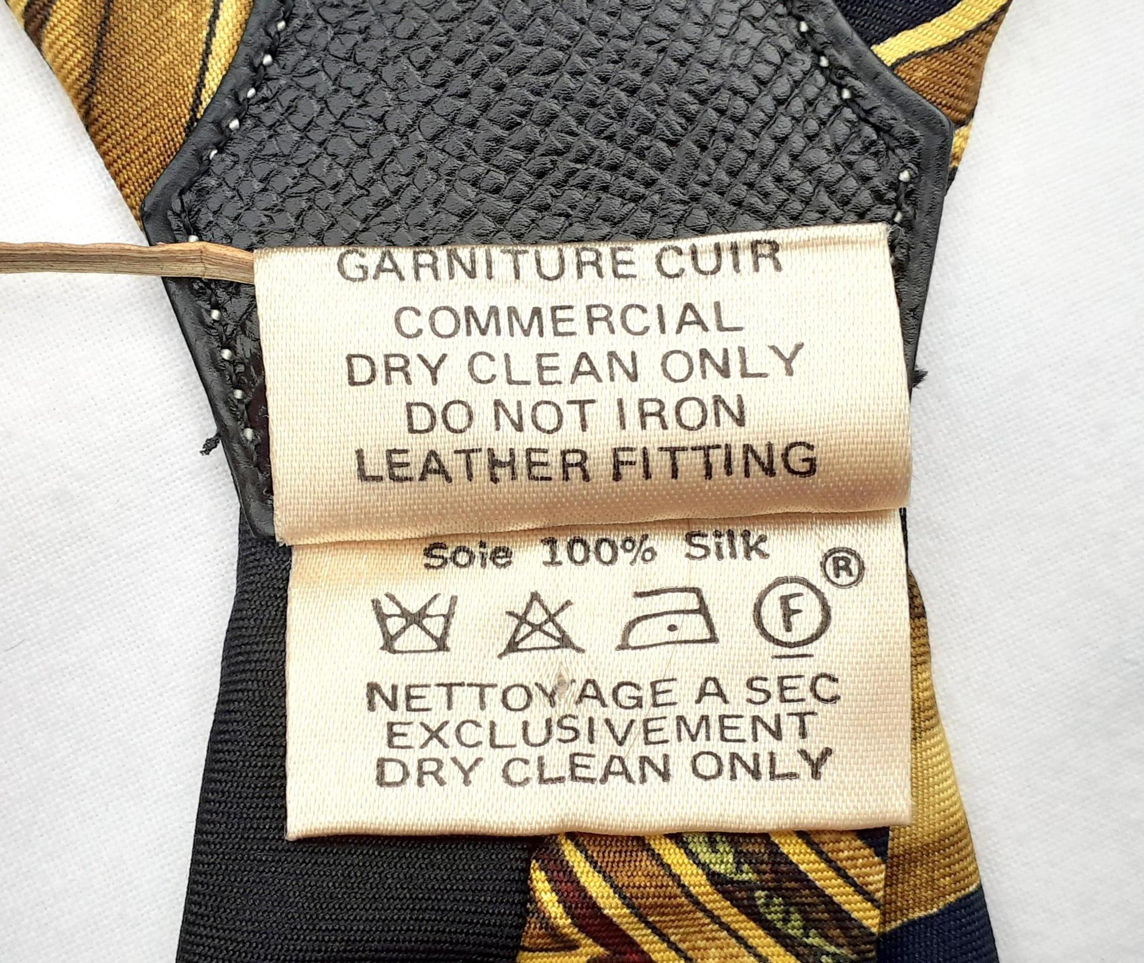 Hermès Vintage Adjustable Suspenders Silk and Leather Rare 5