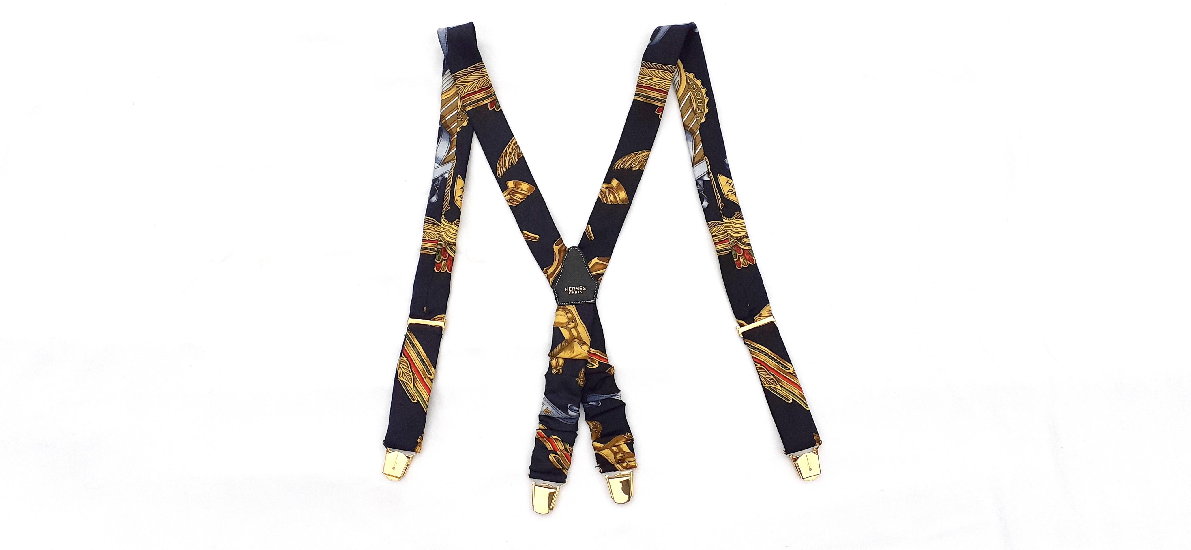 Stunning Authentic Hermès Suspenders

Made in France

Made of Silk and Leather

Colorways: Black Blue Red Golden

