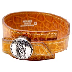 Hermes Vintage Alligator Leather Bracelet