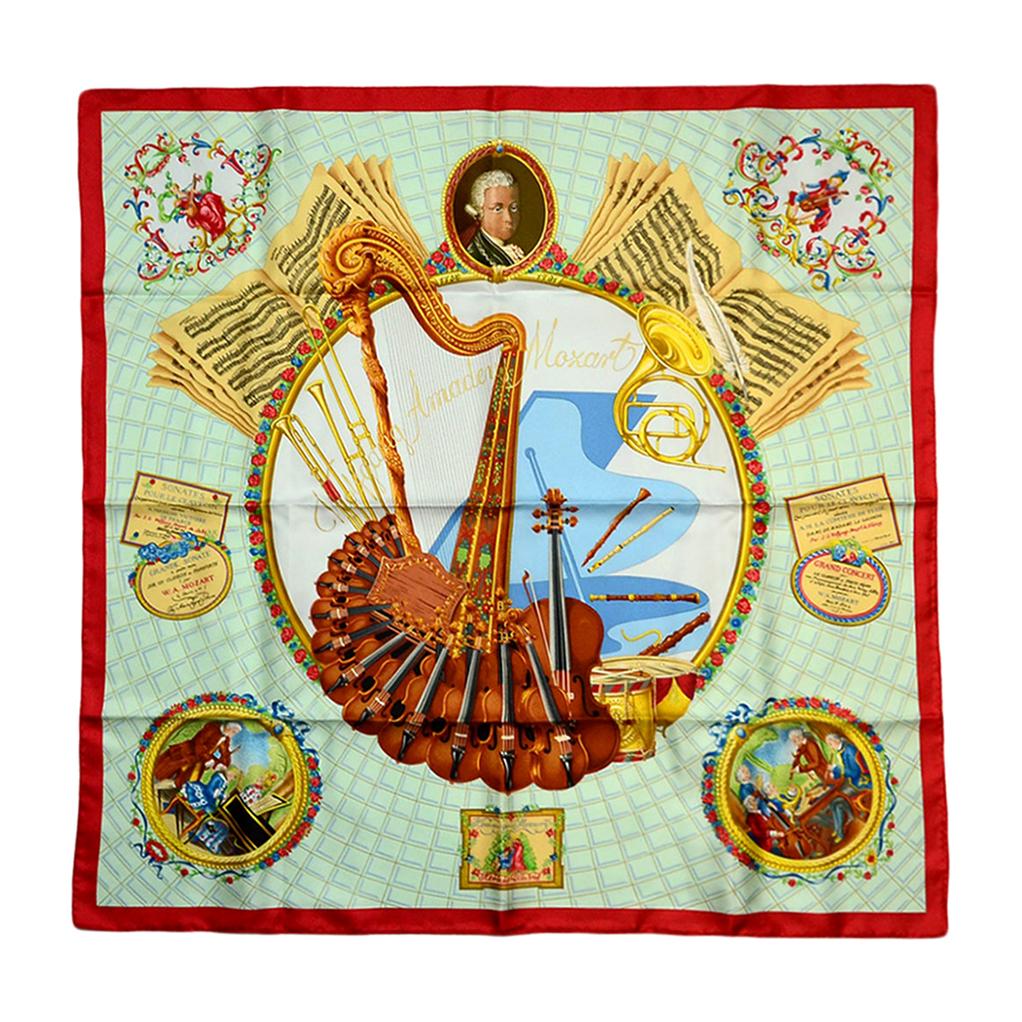 Hermes Vintage Amadeus Motzart 90cm SIlk Scarf