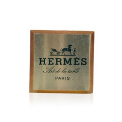 Hermes Vintage Art de la Table Wood Piatto quadrato parlante da tavolo