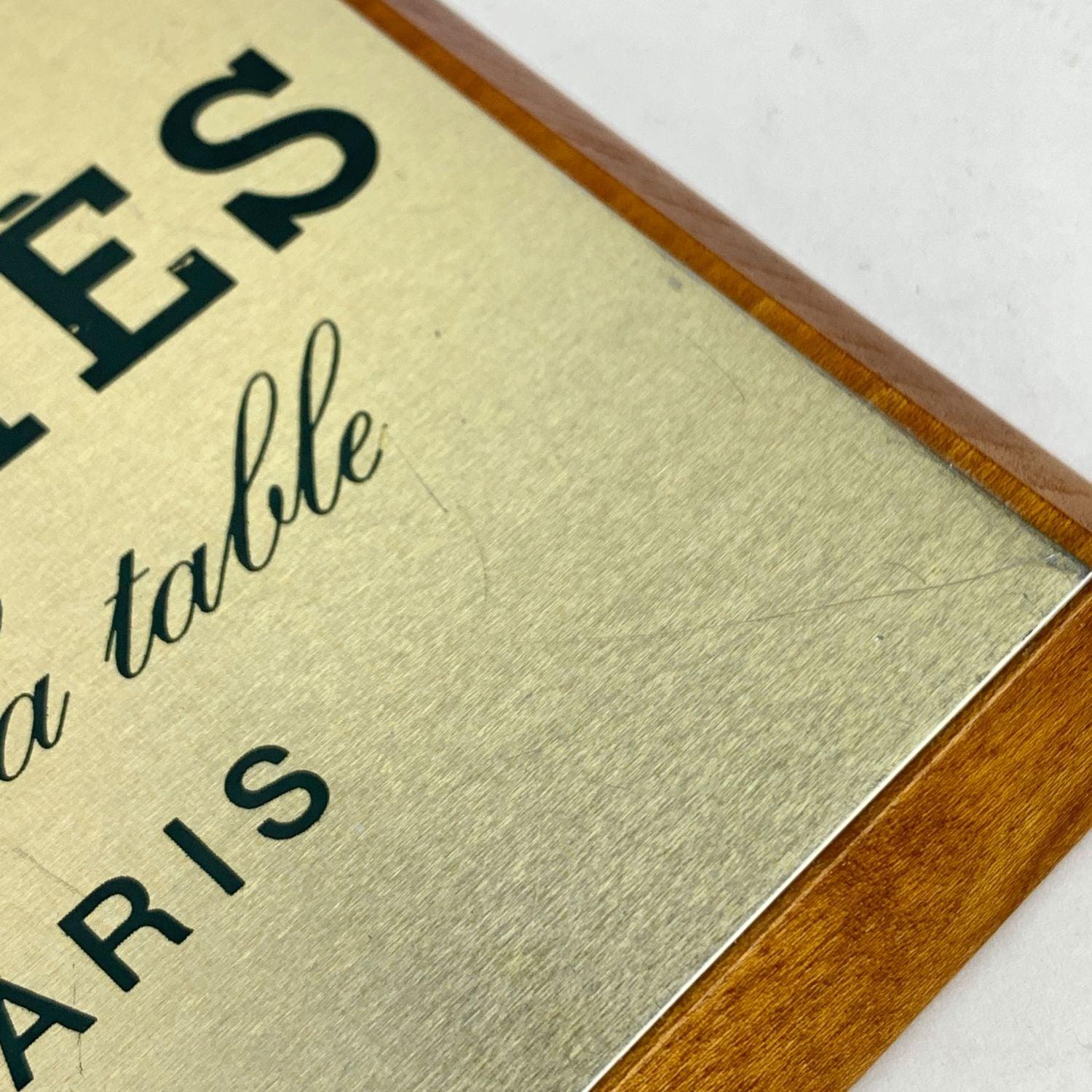 Marrone Hermes Vintage Art de la Table Wood Piatto quadrato parlante da tavolo in vendita