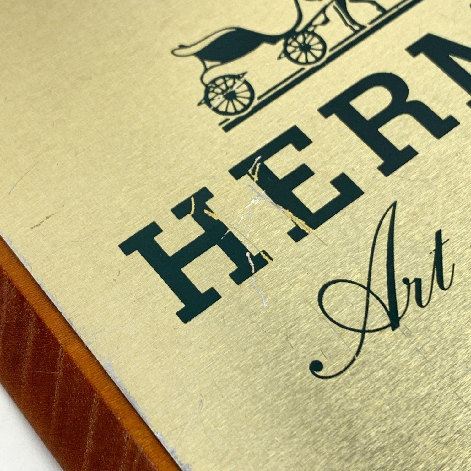 Women's or Men's Hermes Vintage Art de la Table Wood Shelf Talker Square Plate For Sale