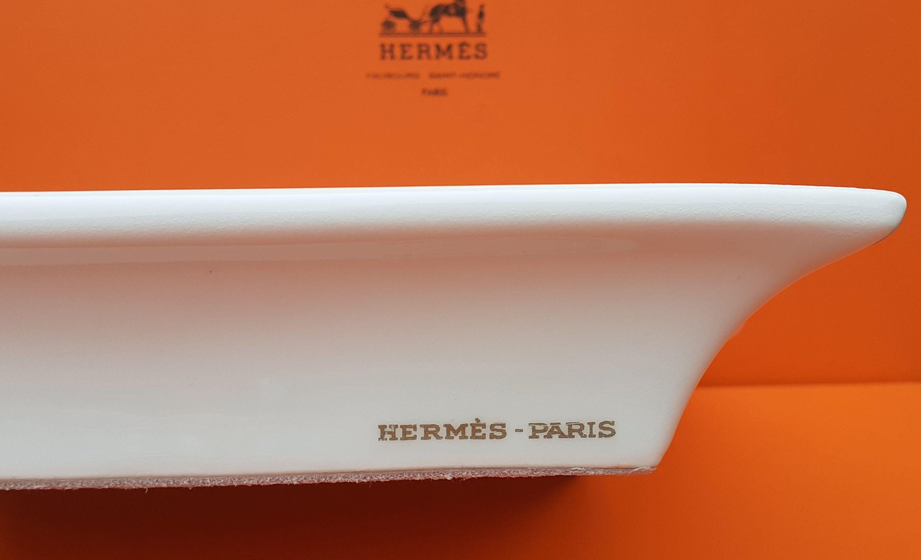 Hermès Vintage Ashtray Change Tray Cornucopia Flowers in Porcelain RARE 2