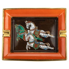 Hermès Vintage Aschenbecher Dekorierte Pferde