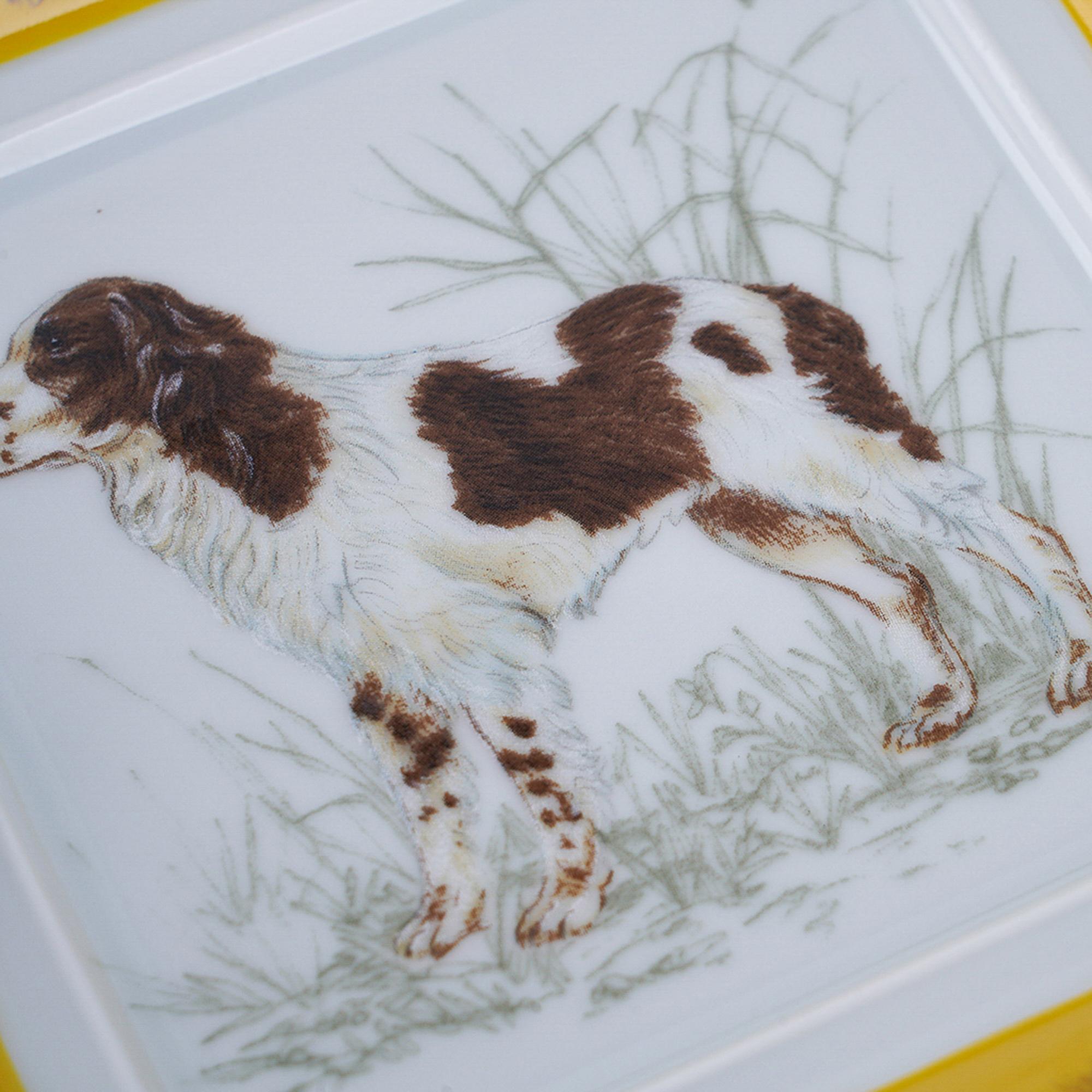 Hermes Vintage Ashtray English Springer Spaniel Limoges Porcelain