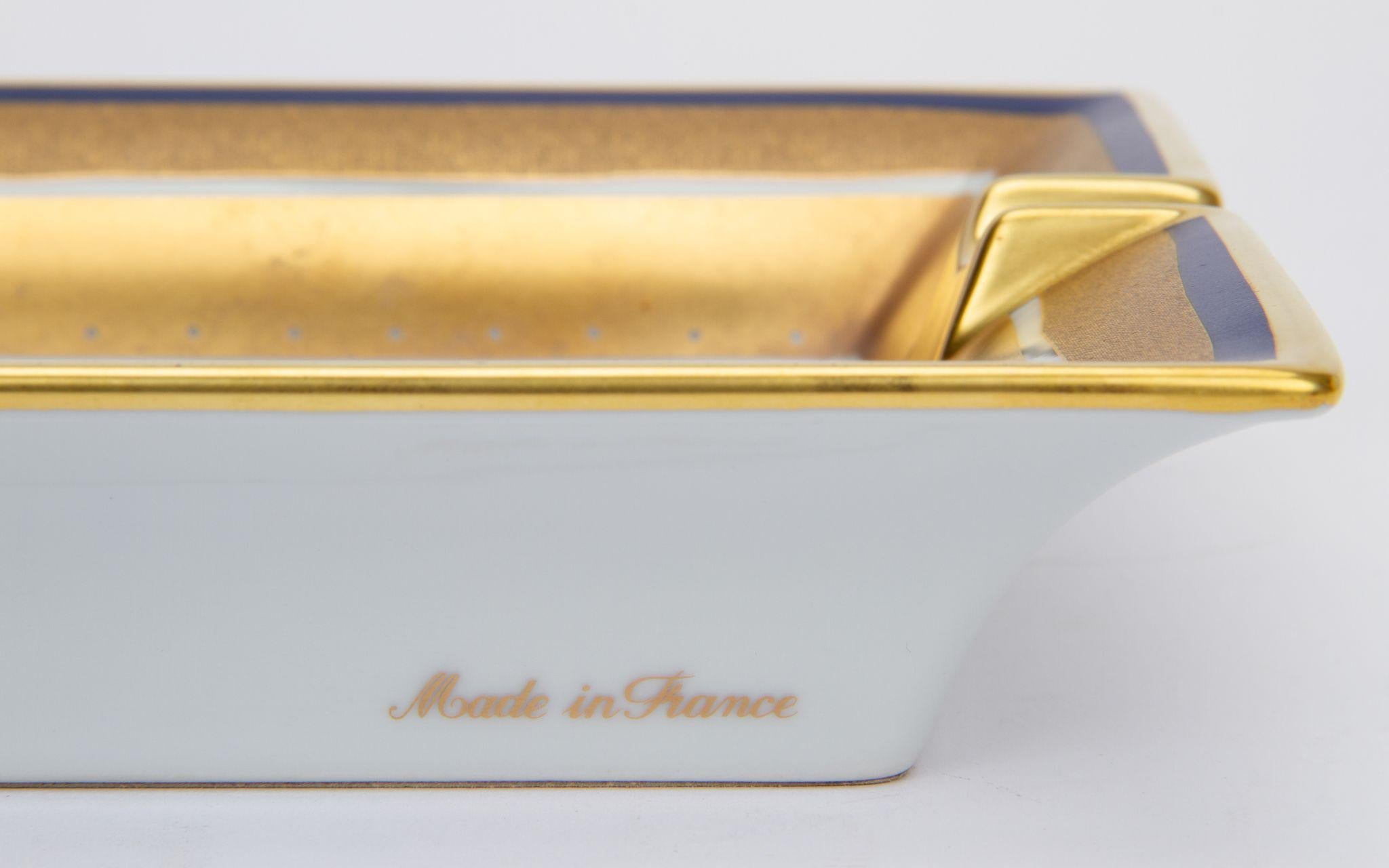 Women's or Men's Hermès Vintage Ashtray Fish Blue/Gold