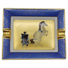 Cenicero de porcelana para puros HERMES Vintage Asiatic Horse Trainer Pin Tray