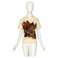 Hermes vintage "Attelage en Arbalete" by Philippe Ledoux cotton polo t-shirt top