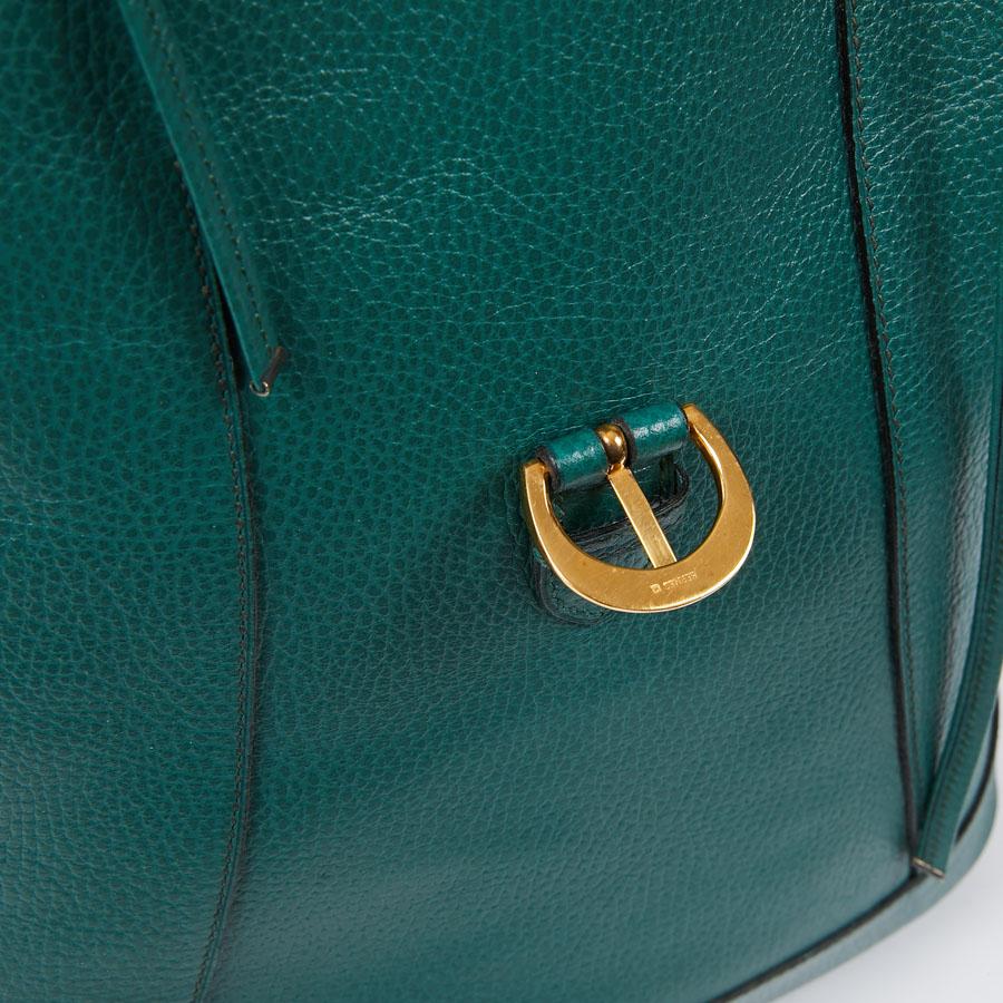 HERMES Vintage Backpack In Green Grained Leather 5
