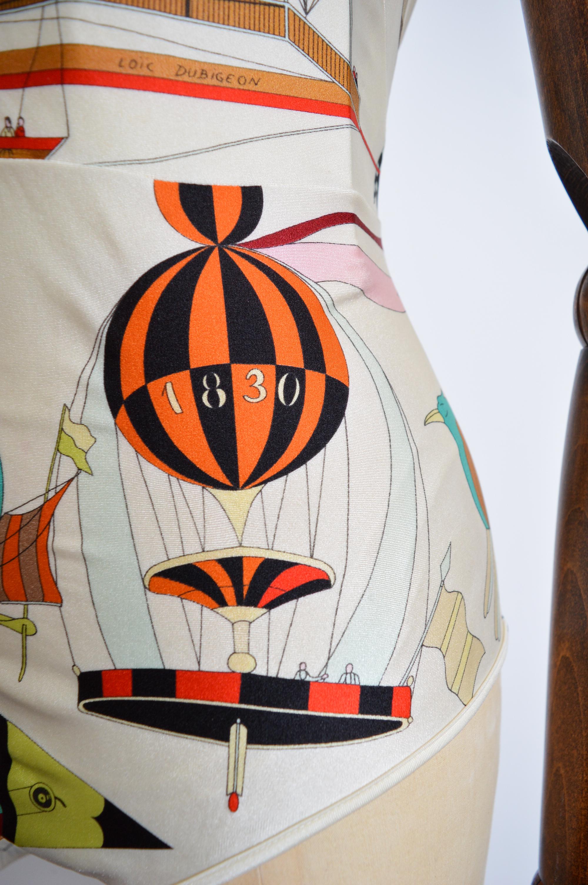 HERMÉS Vintage Badeanzug - Badeanzug Hot Air Balloon Patterned Print Damen im Angebot