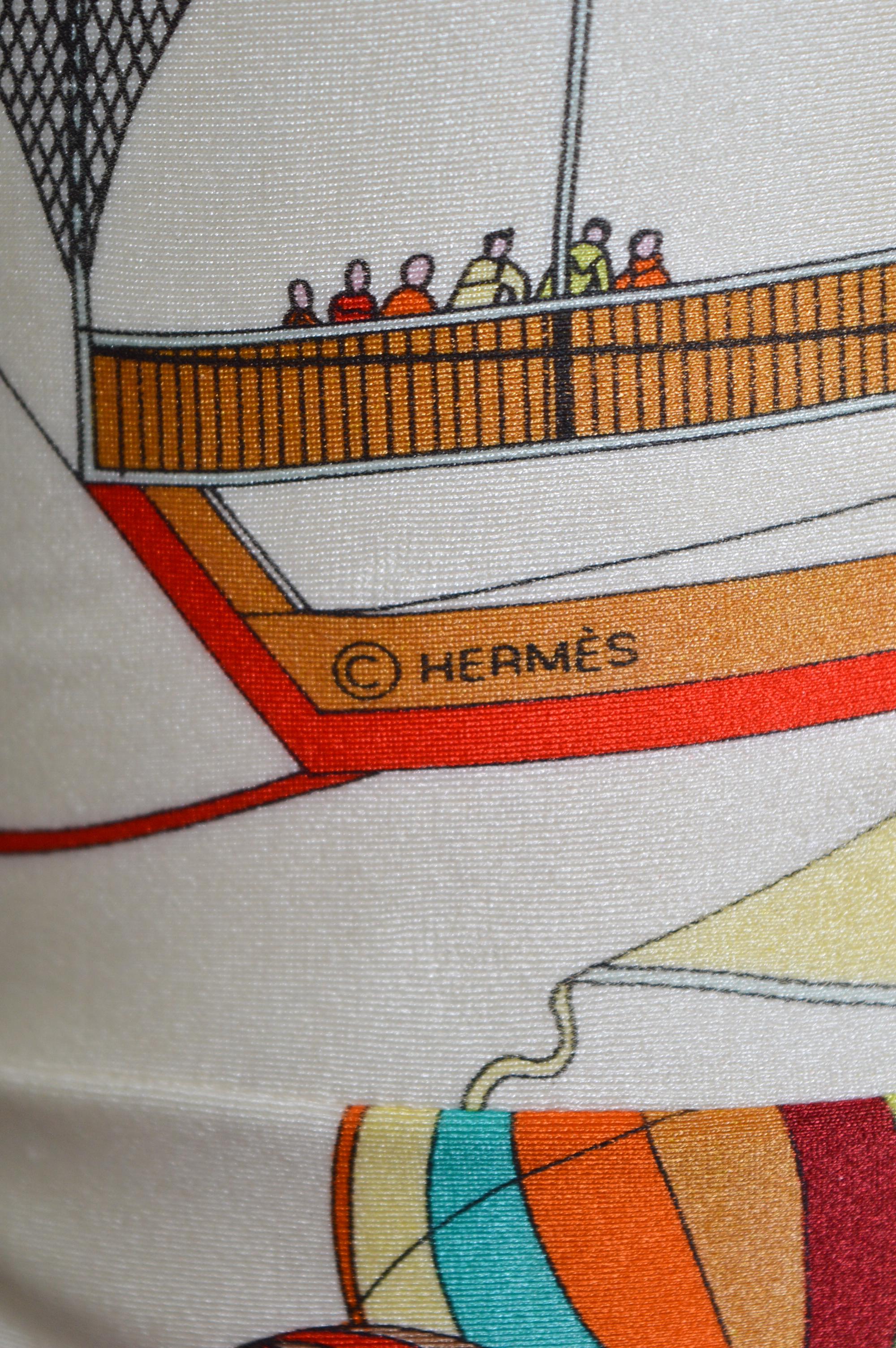 HERMÉS Vintage Badeanzug - Badeanzug Hot Air Balloon Patterned Print im Angebot 3