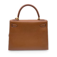 Hermes Vintage Beige Leather Kelly 28 cm Sellier Bag Handbag