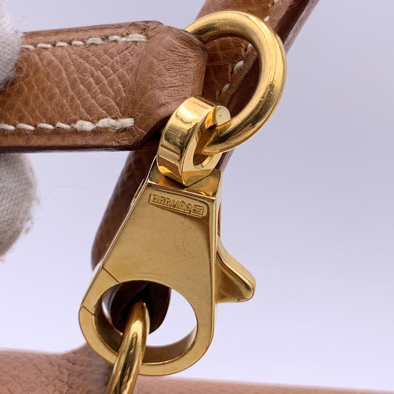 Hermes Vintage Beige Leather Kelly 28 cm Sellier Bag Handbag 3