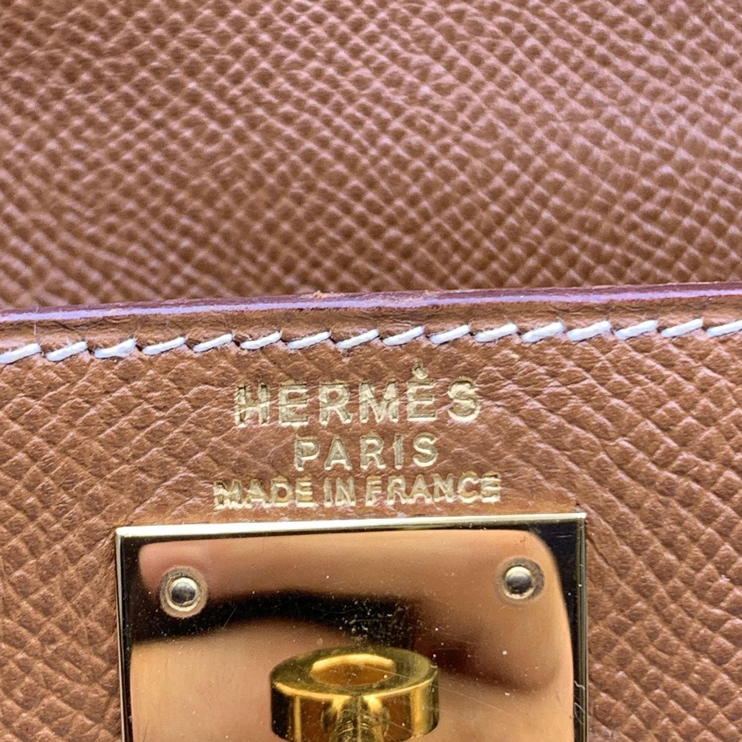 Hermes Vintage Beige Leather Kelly 28 cm Sellier Handbag Bag 2