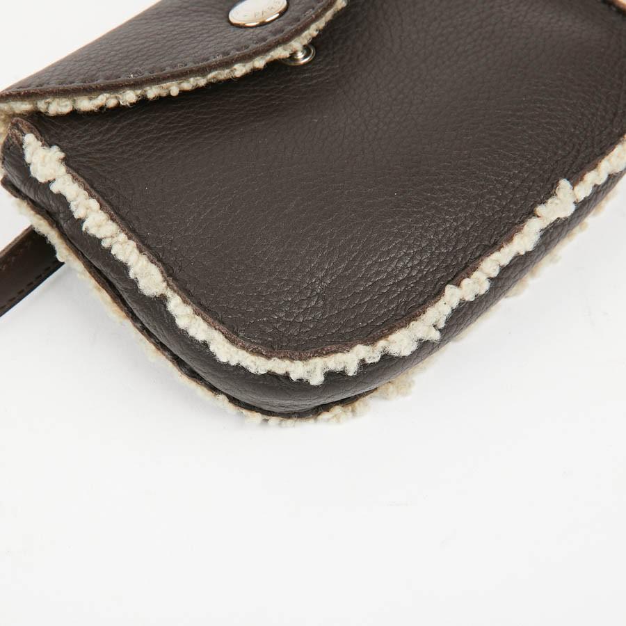 HERMES Vintage Belt Bag in Brown Shearling  1