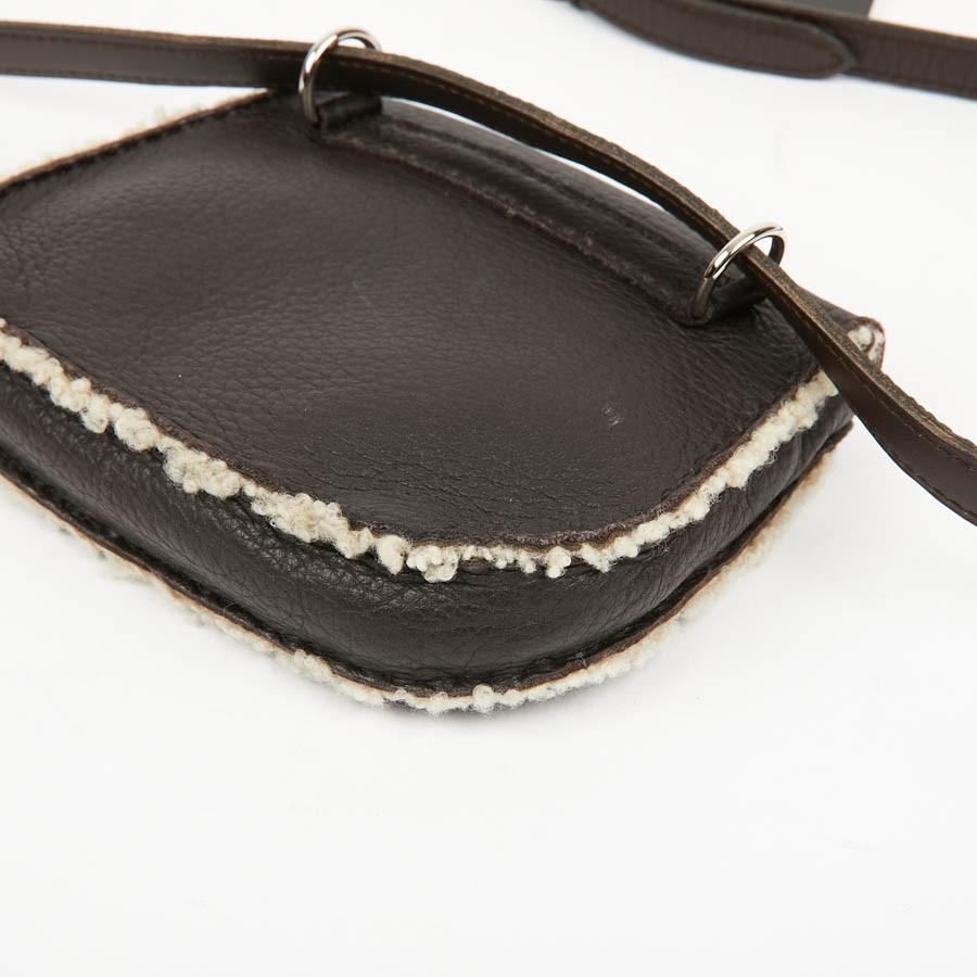 HERMES Vintage Belt Bag in Brown Shearling  2