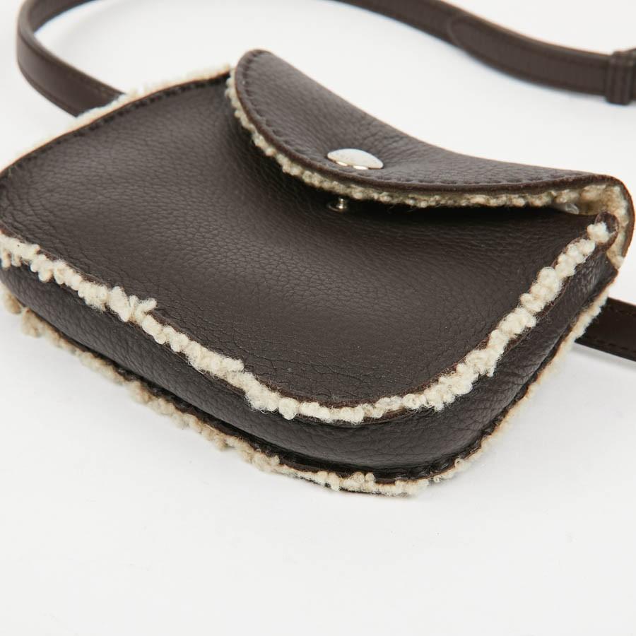 HERMES Vintage Belt Bag in Brown Shearling  3