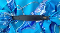 Hermès Vintage Belt Buckle for scarf or handle for bag Black Box Leather Ghw