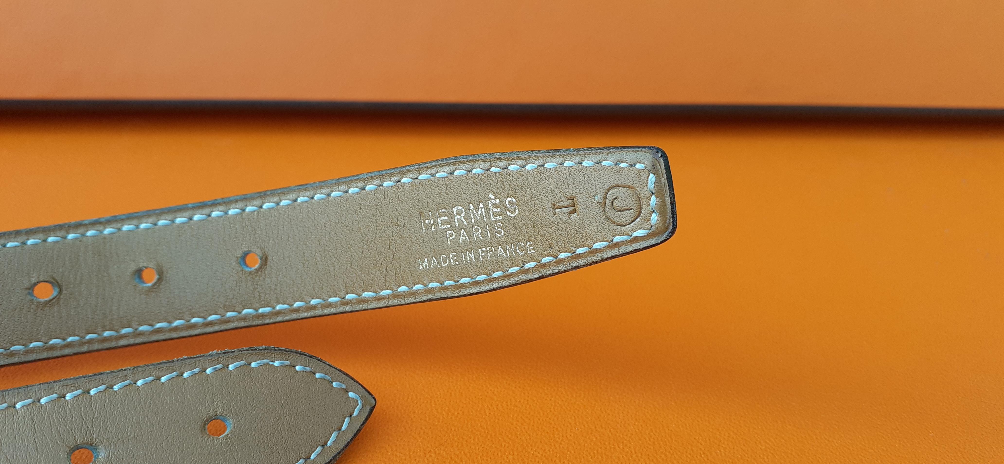 Hermès Vintage Gürtel in goldenem Leder und goldenen H Schnalle Größe 80 Damen im Angebot