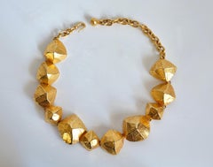 HERMÈS - Collar Vintage Bijouterie Fantaisie Metal Dorado 42cm