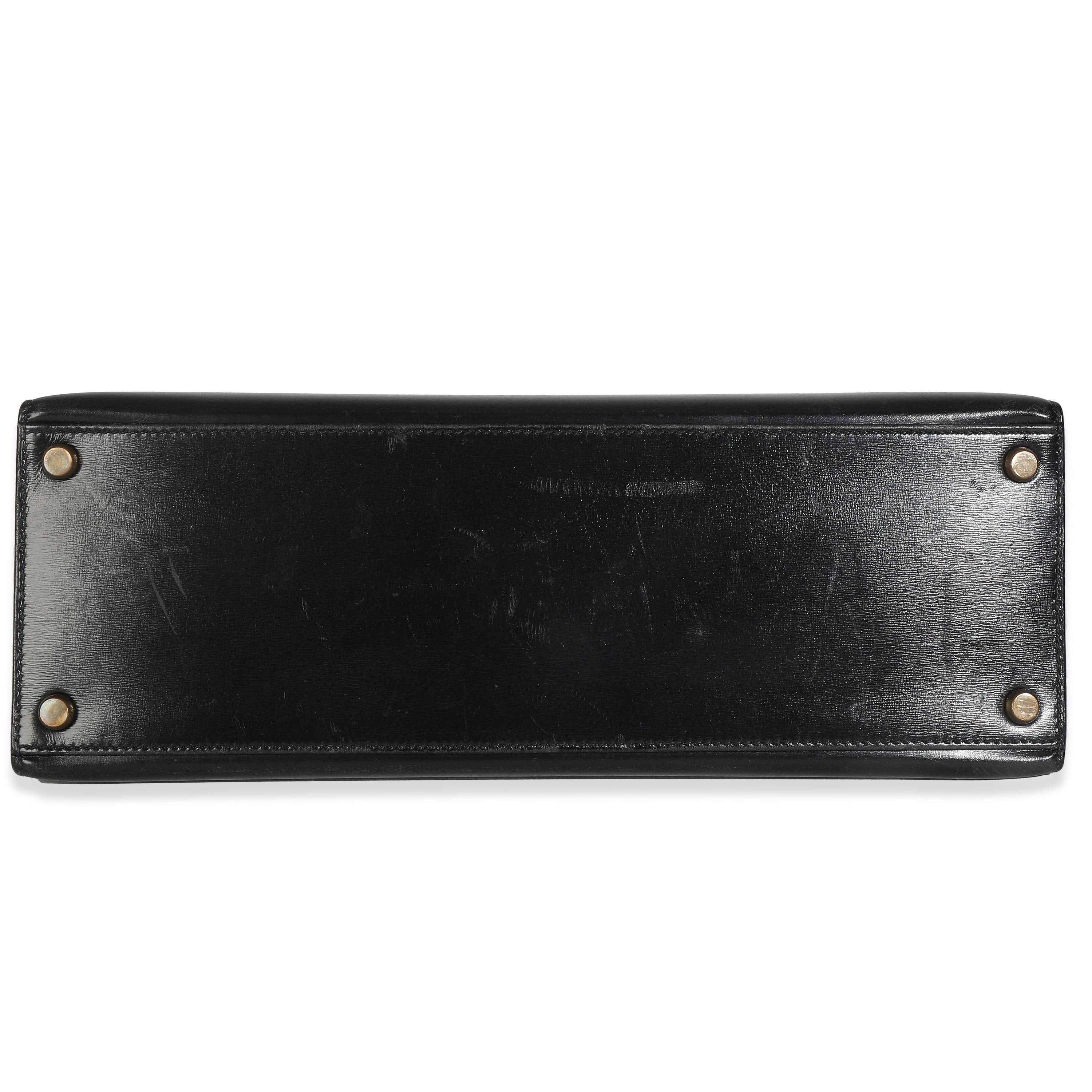 Hermès Vintage Black Box Sellier Kelly 32 GHW im Zustand „Gut“ im Angebot in New York, NY