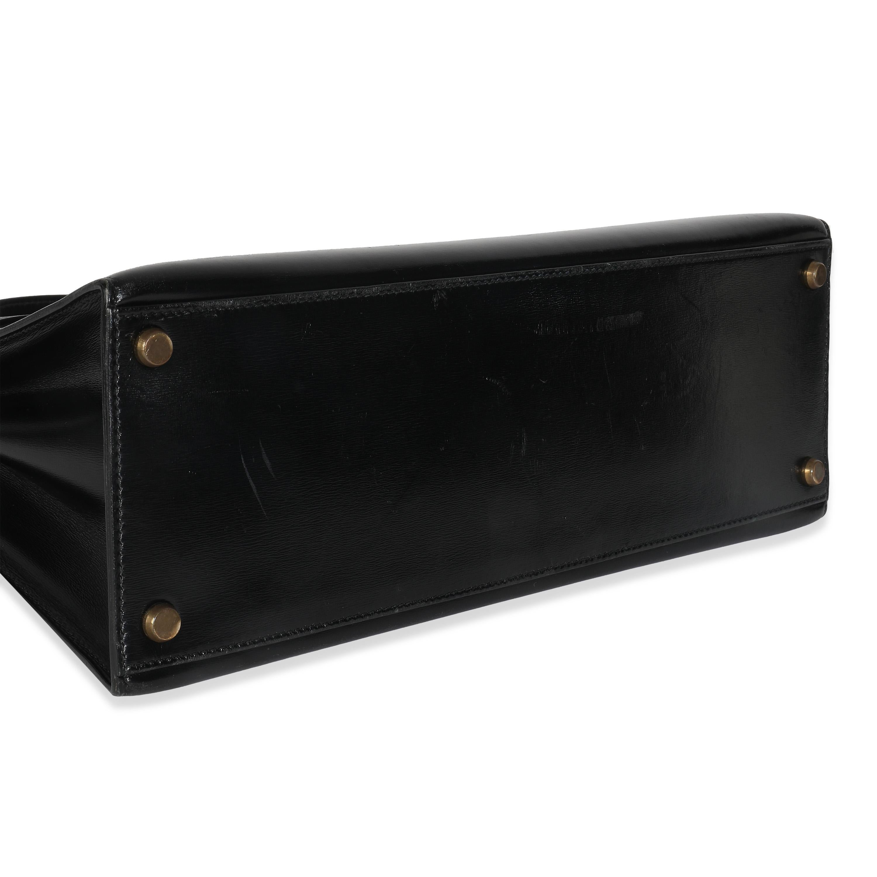 Hermès Vintage Black Box Sellier Kelly 32 GHW für Damen oder Herren im Angebot