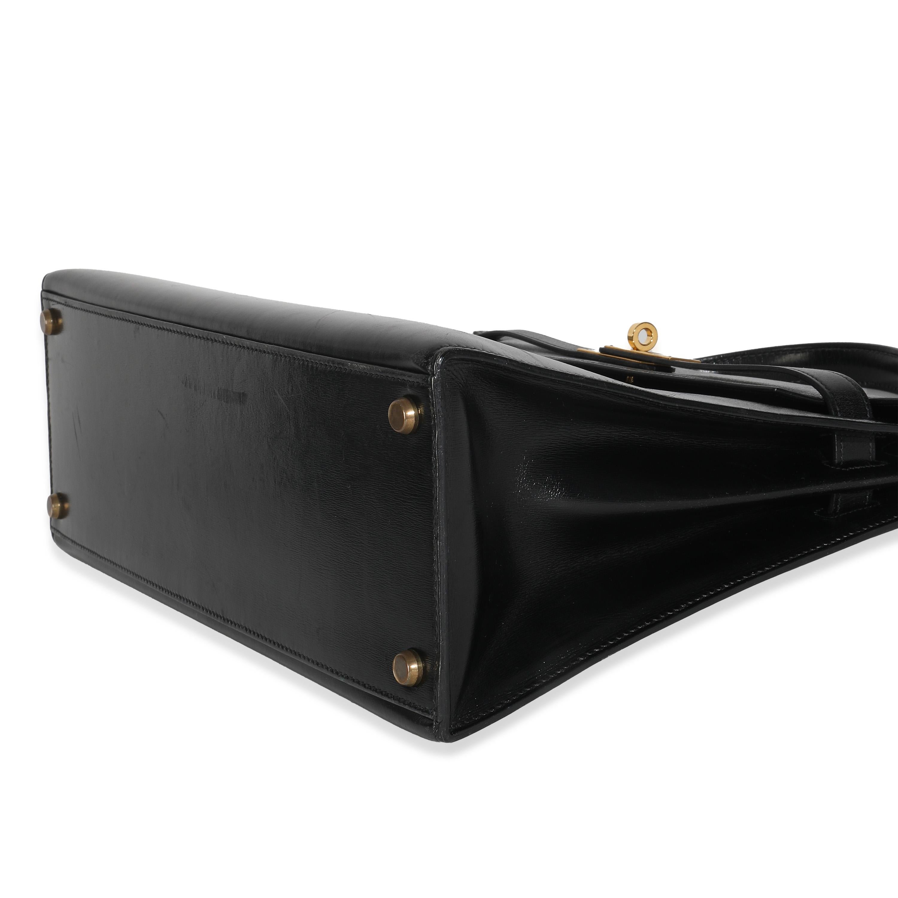 Hermès Vintage Black Box Sellier Kelly 32 GHW im Angebot 2