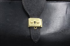 Hermes Vintage Black Leather 60's Doctor Bag