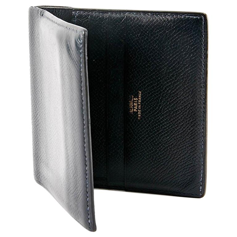 Hermes Vintage Black Leather Card Holder at 1stDibs