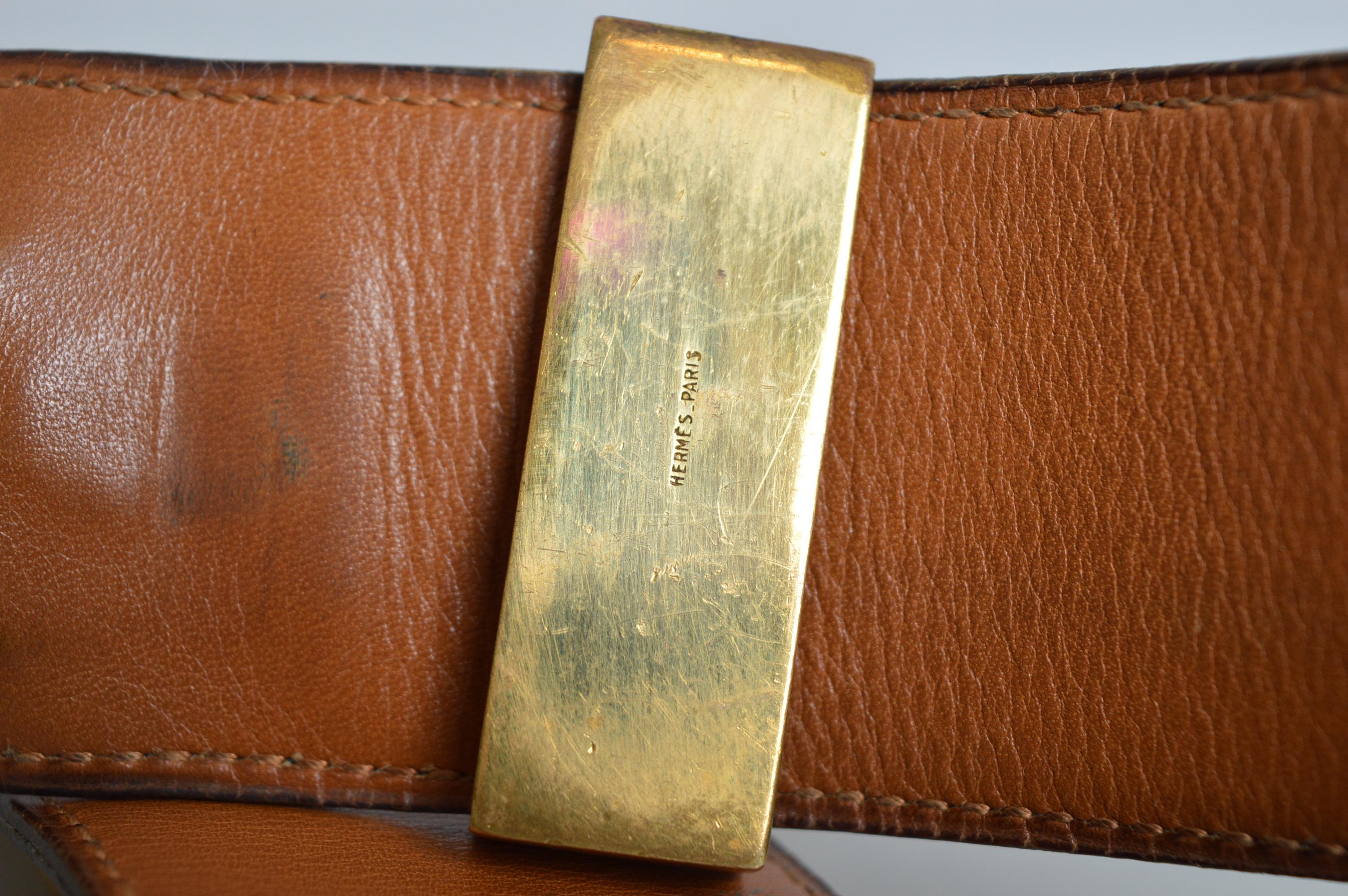 Hermès Vintage Black leather Collier de Chien ‘Médor’ waist belt For Sale 6