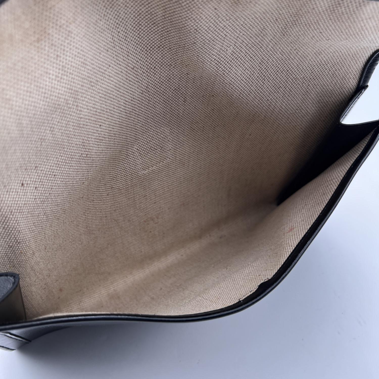 Hermes Vintage Black Leather Jige 29 cm Clutch Bag Pochette Handbag 2